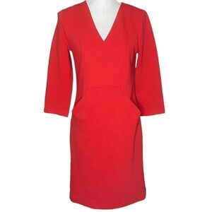 Boden Bronte Ottoman Fire Red Semi
Fitted Shift Midi Dress Women's Size 6R